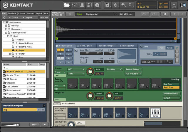 blank The Kontakt interface is easier to navigate than in previous versions.